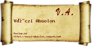 Váczi Absolon névjegykártya